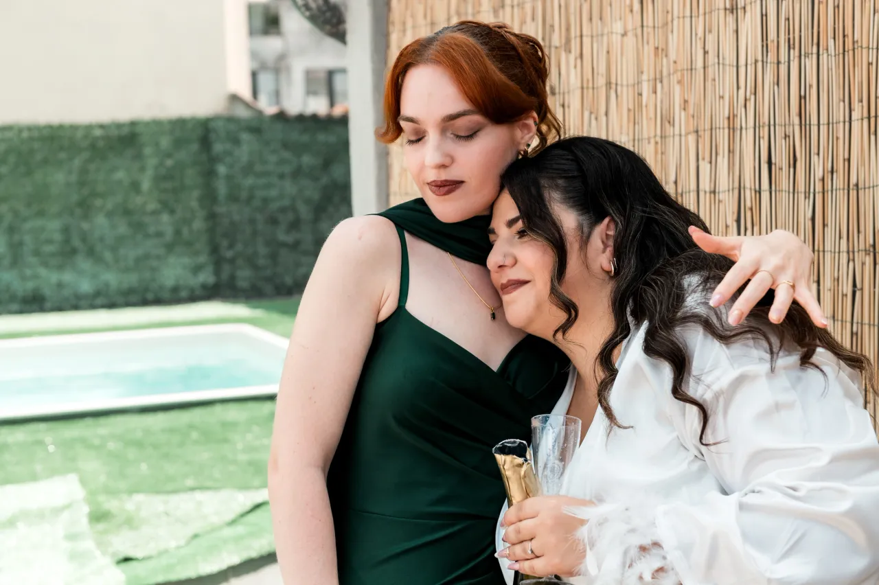 Two women together during preparations